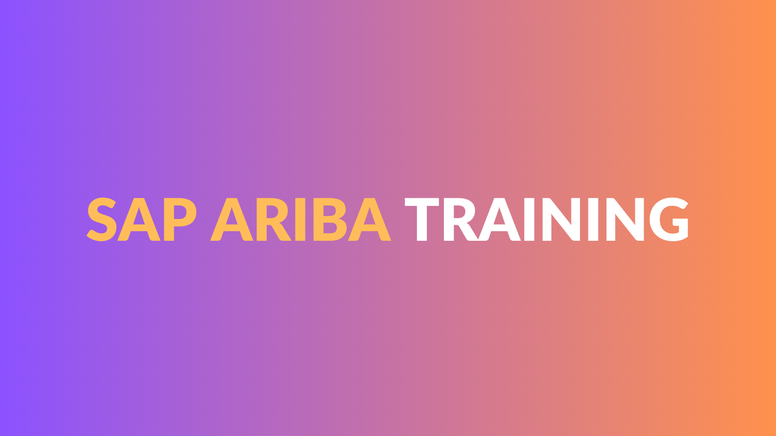 SAP Ariba Training