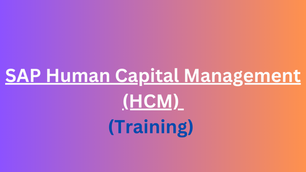 SAP Human Capital Management (HCM) for Consultants Training Course