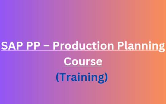 دورة SAP PP (Production Planning)